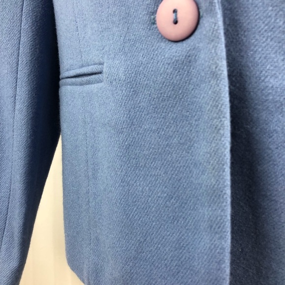 ADOLFO wool powder blue fully lined blazer 6 - Picture 2 of 7